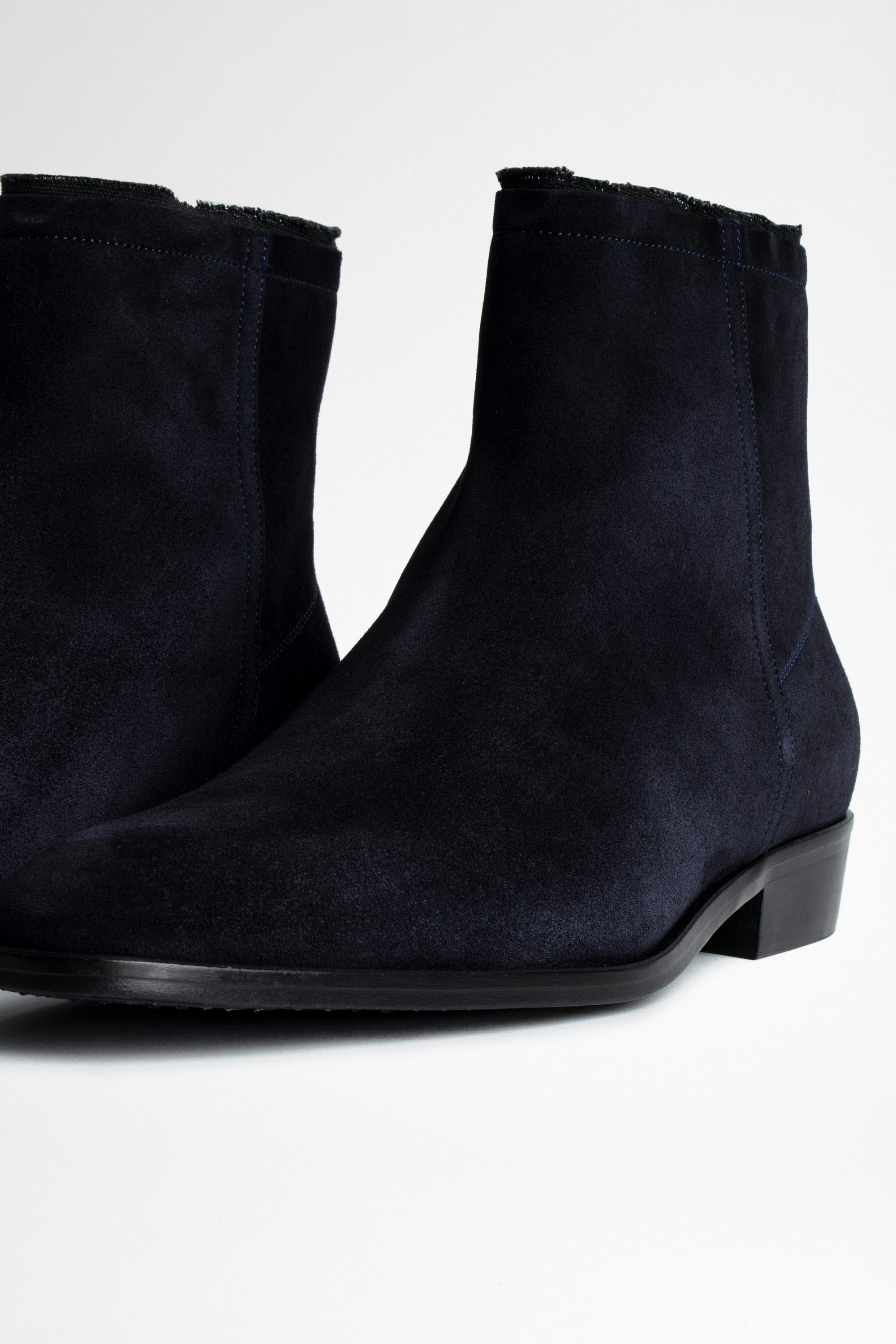 Botines Romare Suede Cuero - Botines de hombre de ante azul marino